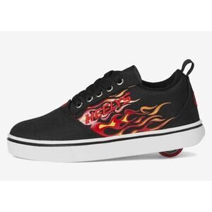 Heelys Pro 20 Prints Youth Skate Shoes in Black/Red Flames, sz 2